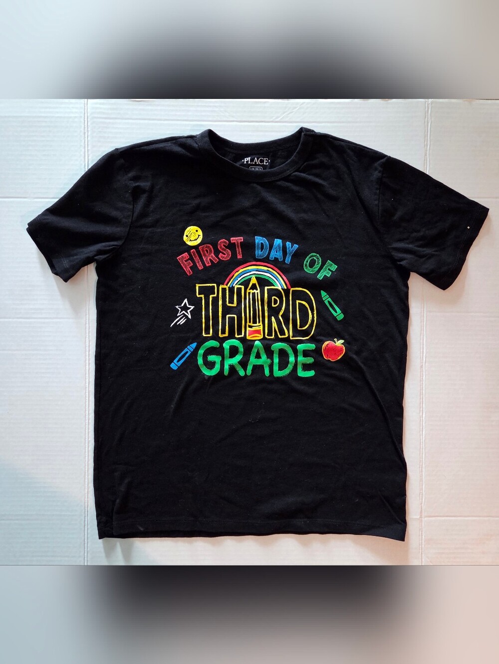 The Children's Place Black 'First Day of Third Grade' Colorful Graphic Tee